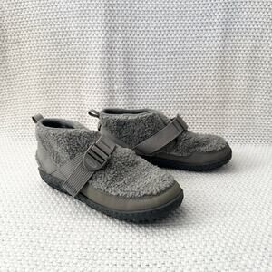 Chaco Grey Ramble Sherpa Fluff Casual Ankle Boots Buckle Closure Slippers 9.5